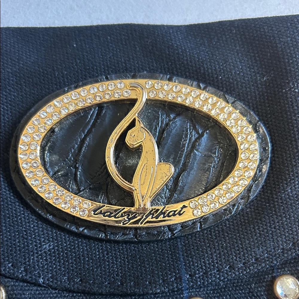 Baby Phat Authentic Black Belt with Gold Emblem